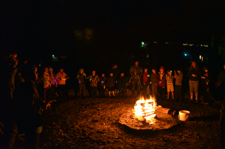 12th Richmond Campers around the campfire at Camp Camp McLean